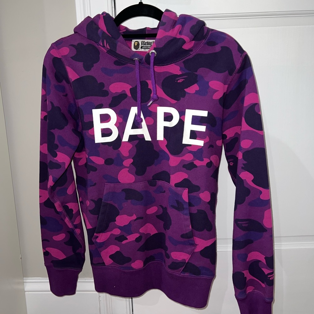 Bape Pullover Hoodie Purple Camo